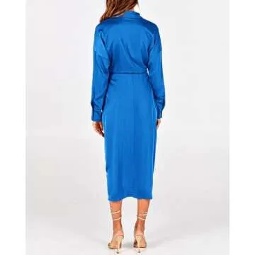 BTFBM Women's Elegant Satin Dress for Special Occasions