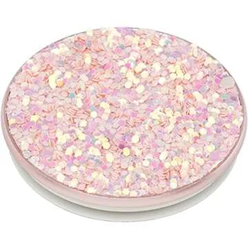PopSockets Phone Grip with Expanding Kickstand, Glitter PopGrip - Rose