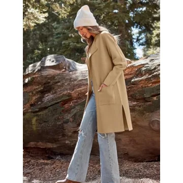 LILLUSORY Stylish Long Knit Wool Cardigan for Women