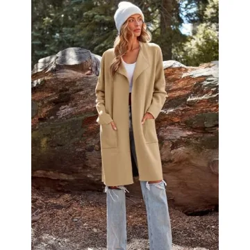 LILLUSORY Stylish Long Knit Wool Cardigan for Women