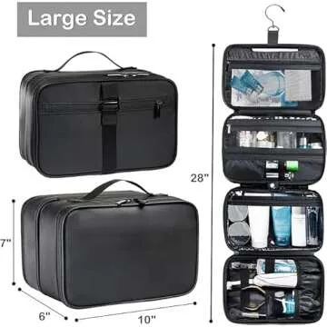BAGSPRITE Large Hanging Toiletry Bag for Men and Women - Water-Resistant Travel Toiletry Bag - Makeu...