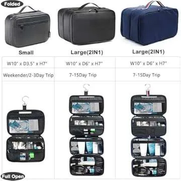 BAGSPRITE Water-Resistant Hanging Toiletry Bag for Travel