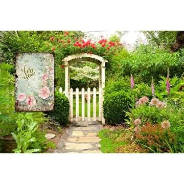 Vintage Rose Metal Tin Flower Sign for Home Decor