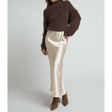 VividMosaic 2025 Satin High Waisted Maxi Skirt Silk A-Line Spring Summer Casual Long Skirts for Wome...