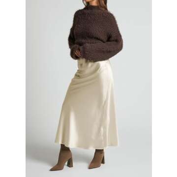 VividMosaic 2025 Satin High Waisted Maxi Skirt Silk A-Line Spring Summer Casual Long Skirts for Women