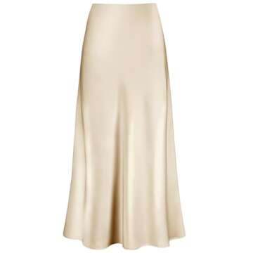 VividMosaic 2025 Satin High Waisted Maxi Skirt Silk A-Line Spring Summer Casual Long Skirts for Women