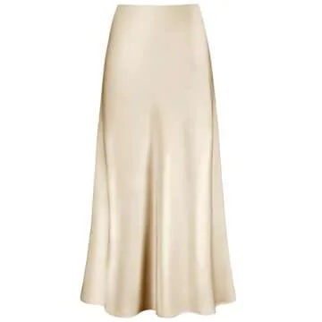 VividMosaic 2025 Satin High Waisted Maxi Skirt Silk A-Line Spring Summer Casual Long Skirts for Women