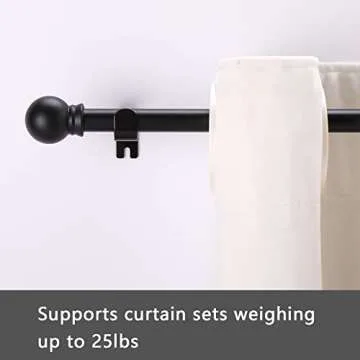 GXOACKJ Curtain Rods for windows 48 to 84-93 inch, 5/8 inch Decorative Matte Black Splicing Heavy Du...