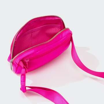 Pander Belt Bag for Women, Fashion Waist Packs, Crossbody Bags, Everywhere Belt Bag with Adjustable Strap (Sonic Pink).
