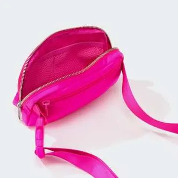 Pander Belt Bag for Women, Fashion Waist Packs, Crossbody Bags, Everywhere Belt Bag with Adjustable Strap (Sonic Pink).