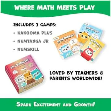 JR PowerPack Math Games (Grades K-2) - Set of 3 Fun & Educational Card Games for Kids - Perfect for Home Learning, Fact Fluency & Enrichment - Tang Math Puzzles & Activities for Elementary Students