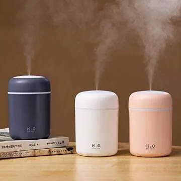 AISHNA Humidifier Colorful Cool Mini Humidifier,Essential Oil Diffuser Aroma Essential Oil USB Cool Mist Humidifier,2 Adjustable Mist Modes, Super Quiet,for Car,Office,Bedroom(Pink)