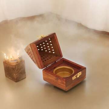 Bless-International Handmade Wooden Incense Stick Holder 5 Inch