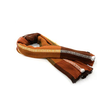 Womens Plaid Blanket Scarf for Women Classic Soft Tartan Wrap Shawl Oversized Shawl Cape Scarves Scarf-Brown Yellow