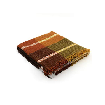 Womens Plaid Blanket Scarf for Women Classic Soft Tartan Wrap Shawl Oversized Shawl Cape Scarves Scarf-Brown Yellow