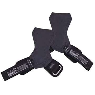 Weight Lifting Hand Grips Heavy Deadlifts Rows Pull Ups Neoprene Padded Wrist Wraps Support Rubber S...