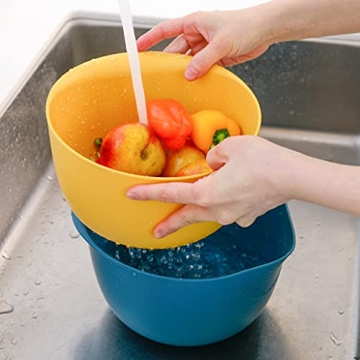 BLUE GINKGO Strainer and Colander Set - Perfect Rice Preparation