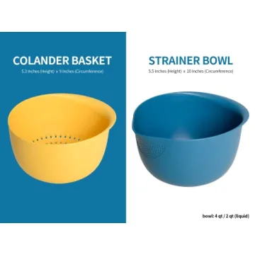 BLUE GINKGO Strainer and Colander Set - Perfect Rice Preparation