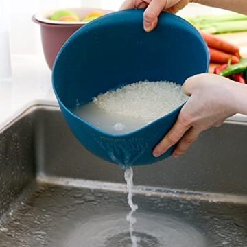 BLUE GINKGO Strainer and Colander Set - Perfect Rice Preparation