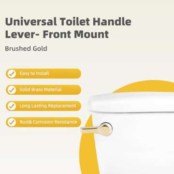 Universal Metal Toilet Flush Handle Replacement Kit