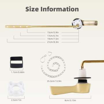 Universal Metal Toilet Flush Handle Replacement Kit