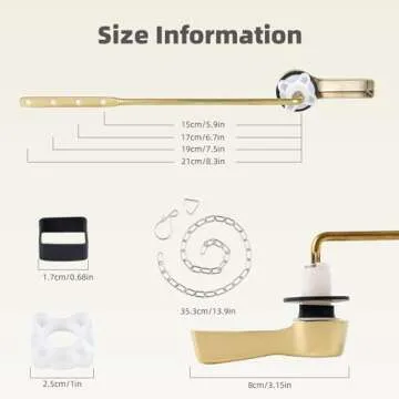 Universal Metal Toilet Flush Handle Replacement Kit