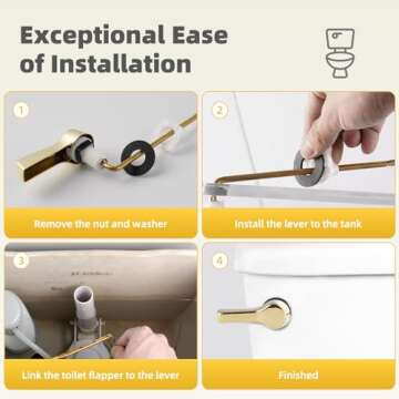 Universal Metal Toilet Flush Handle Replacement Kit