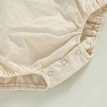 Baby Girl Easter Outfit Vintage Onesie Overalls and Bunny Ears/Toddler Dress Sister Mathing Clothes with Tail (Onesie Bunny Beige,3-6 Months)