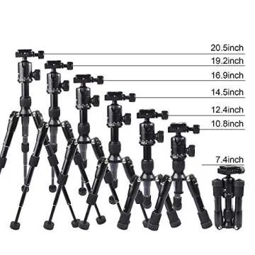 Mini Tripod, Ruittos Tabletop Camera Tripod, 22inch High DSLR Travel Tripod, with 360 Degree Pan Ball Head, Aluminum Alloy, Ultra Compact Portable Compatible with Canon, Nikon, Sony..