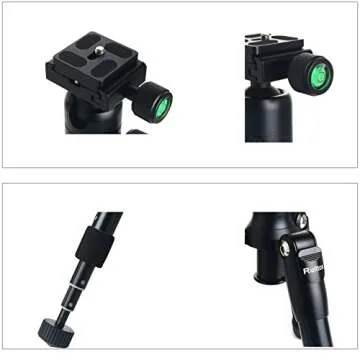 Mini Tripod, Ruittos Tabletop Camera Tripod, 22inch High DSLR Travel Tripod, with 360 Degree Pan Ball Head, Aluminum Alloy, Ultra Compact Portable Compatible with Canon, Nikon, Sony..