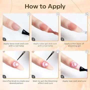 modelones Blooming Gel Nail Polish, 15 ml Clear Marble Nail Design Kit, Nail Art Accessories for Spreading Effects, Floral Print, Watercolor Design