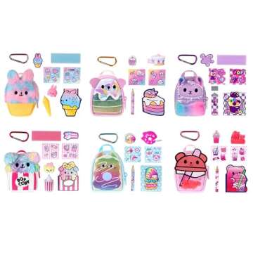 REAL LITTLES - Scented Surprise Micro Backpacks with 5 Scented Stationery Surprises - 6 Cute Designs...