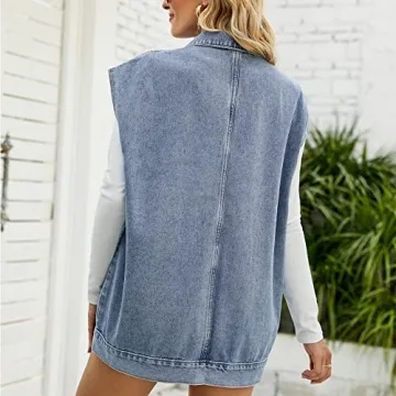 Stylish PAODIKUAI Women's Denim Vest with Hood Option
