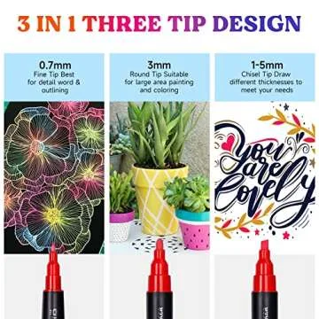 LET'S RESIN Acrylic Paint Pens - 12 Colors, Multi-Tip