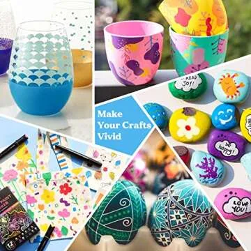 LET'S RESIN Acrylic Paint Pens - 12 Colors, Multi-Tip