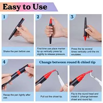 LET'S RESIN Acrylic Paint Pens - 12 Colors, Multi-Tip