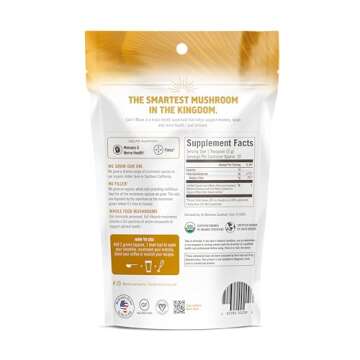 OM Mushroom Superfood Lion's Mane Organic Mushroom Powder, Improves Memory, Focus, Clarity, Nerve He...