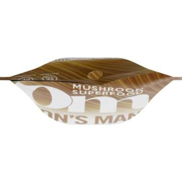 OM Mushroom Superfood Lion's Mane Organic Mushroom Powder, Improves Memory, Focus, Clarity, Nerve Health, and Mood Support, 3.5 oz, 50 Servings Powder Supplement Pouch