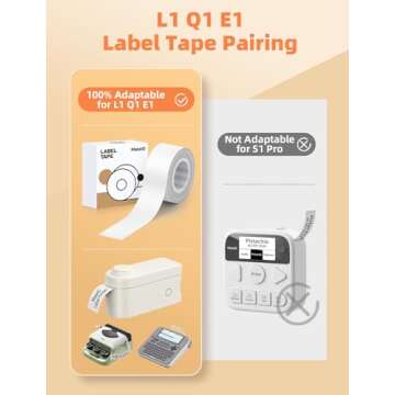 MakeID 0.63" x 13' Label Tape Compatible with MakeID Label Makers L1 Q1 E1 Refills Waterproof Lamina...