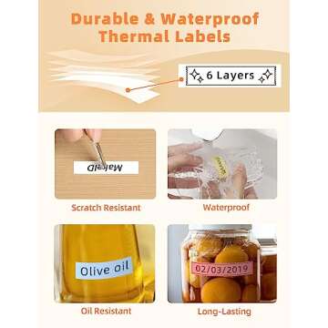 MakeID 0.63" x 13' Label Tape Compatible with MakeID Label Makers L1 Q1 E1 Refills Waterproof Laminated Custom Stickers Office Labels Replacement 16mm x 4m