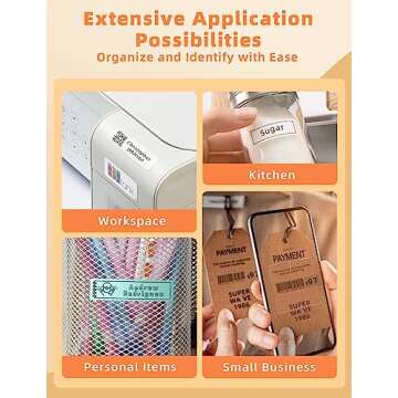 MakeID 0.63" x 13' Label Tape Compatible with MakeID Label Makers L1 Q1 E1 Refills Waterproof Laminated Custom Stickers Office Labels Replacement 16mm x 4m