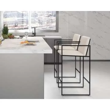 LIVINOVA Modern Counter Height Bar Stools Set of 2