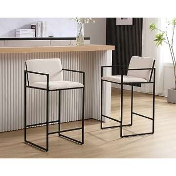 LIVINOVA Modern Counter Height Bar Stools Set of 2