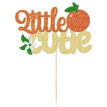 Gyufise Little Cutie Glitter Orange Cake Topper for Parties