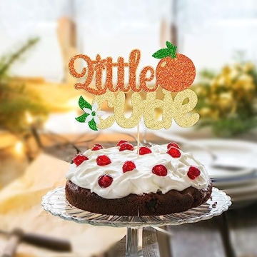 Gyufise Little Cutie Glitter Orange Cake Topper for Parties