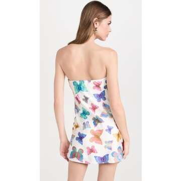 Show Me Your Mumu Women's Taylor Tube Mini Dress, Rainbow Butterflies