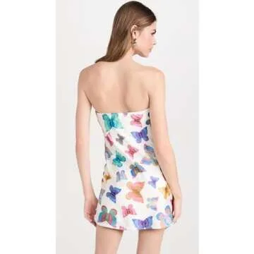Show Me Your Mumu Women's Taylor Tube Mini Dress, Rainbow Butterflies