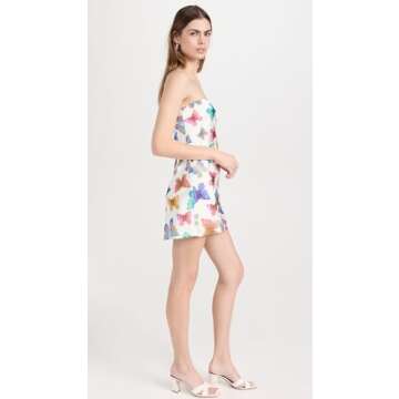 Show Me Your Mumu Women's Taylor Tube Mini Dress, Rainbow Butterflies