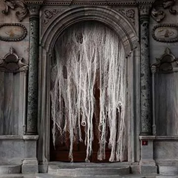 Watayo 500x39 Inch Large Size Spooky Cloth-White Scary Creepy Cloth-Windows Doorways Cover Gauze for Halloween Party Haunted House Decor