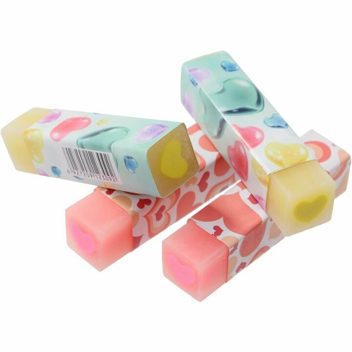 Kawaii Heart Erasers 16 Pack for Kids & Students